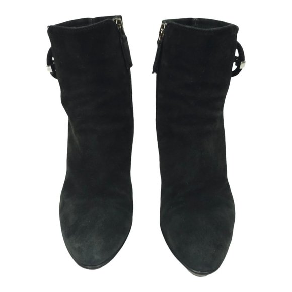 Aquatalia Rachele Side Zip Suede Ankle Boots Womens 8.5 Buckle Detail Stiletto - Picture 9 of 11